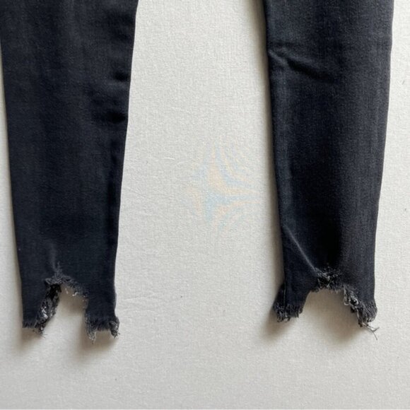 Agolde Sophie Black Skinny Jeans Distressed Fray Denim Jeans Sz 23 - Picture 7 of 15